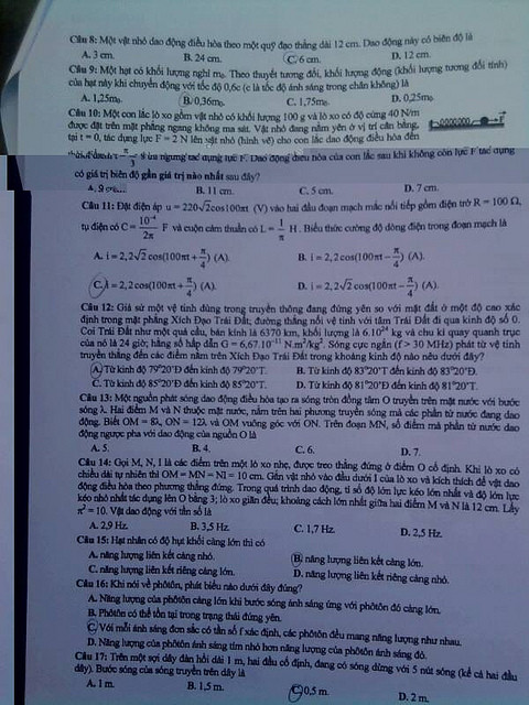 Gợi ý cách giải đề thi tuyển sinh Đại học năm 2013 môn Vật Lý ảnh 2