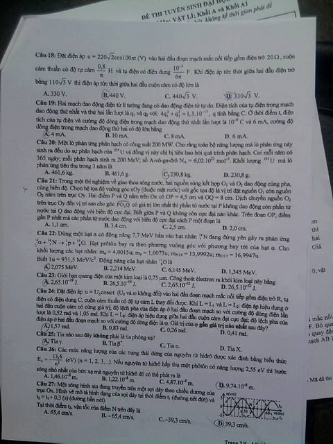 Gợi ý cách giải đề thi tuyển sinh Đại học năm 2013 môn Vật Lý ảnh 3