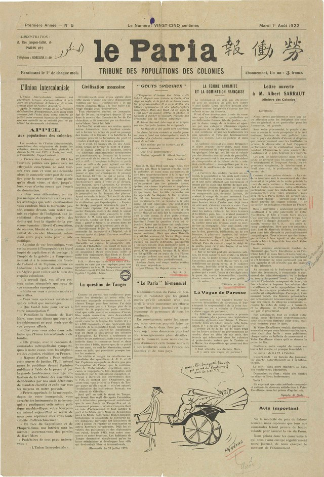 Tờ báo Cách mạng Le Paria thực hiện sứ mệnh giải phóng con người do nhà báo Nguyễn Ái Quốc và các đồng chí của Người sáng lập