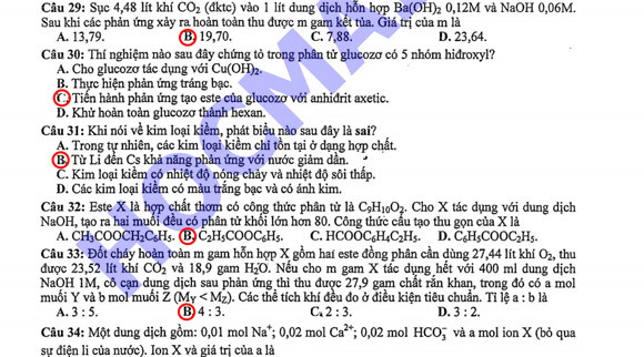 Gợi ý đáp án đề thi môn Hóa khối B ảnh 7