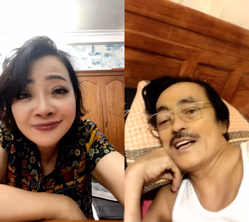 Do tình hình dịch bệnh nên nghệ sĩ Trà My chỉ có thể gọi điện video để hỏi thăm sức khỏe và động viên nghệ sĩ Giang Còi Do tình hình dịch bệnh nên nghệ sĩ Trà My chỉ có thể gọi điện video để hỏi thăm sức khỏe và động viên nghệ sĩ Giang Còi