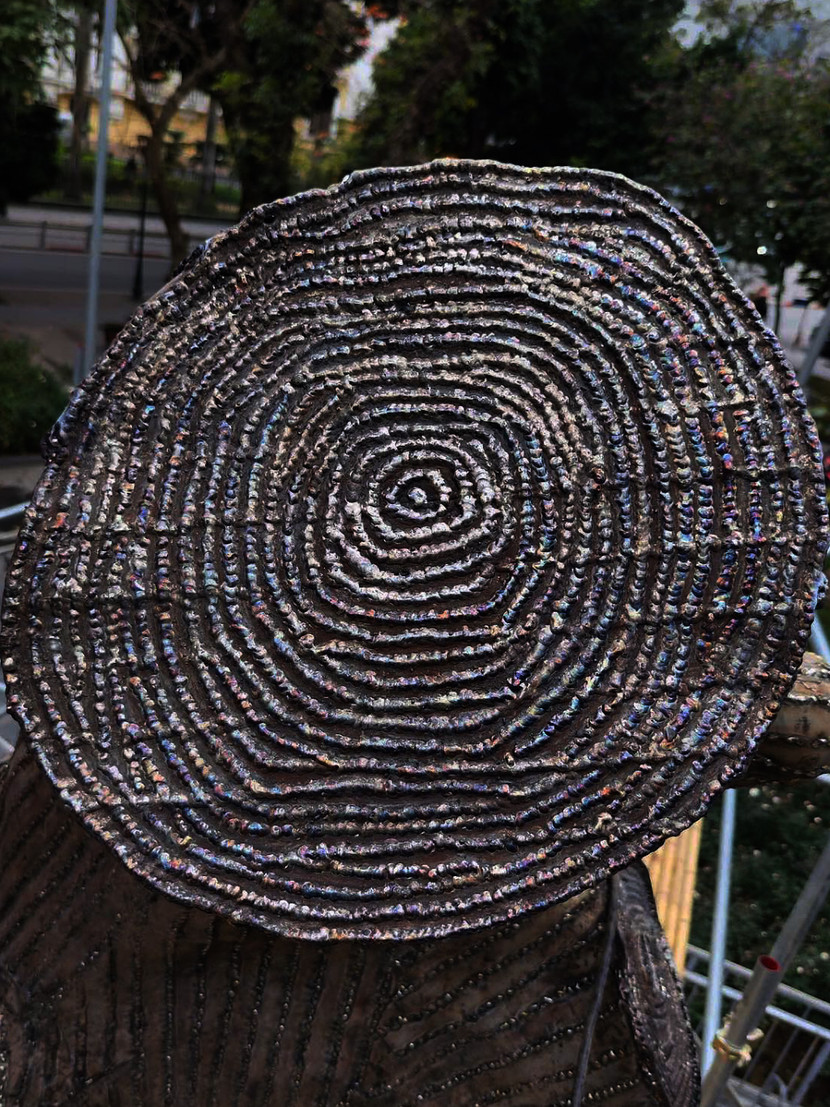 Họa tiết vòng tròn gỗ trên thân cây