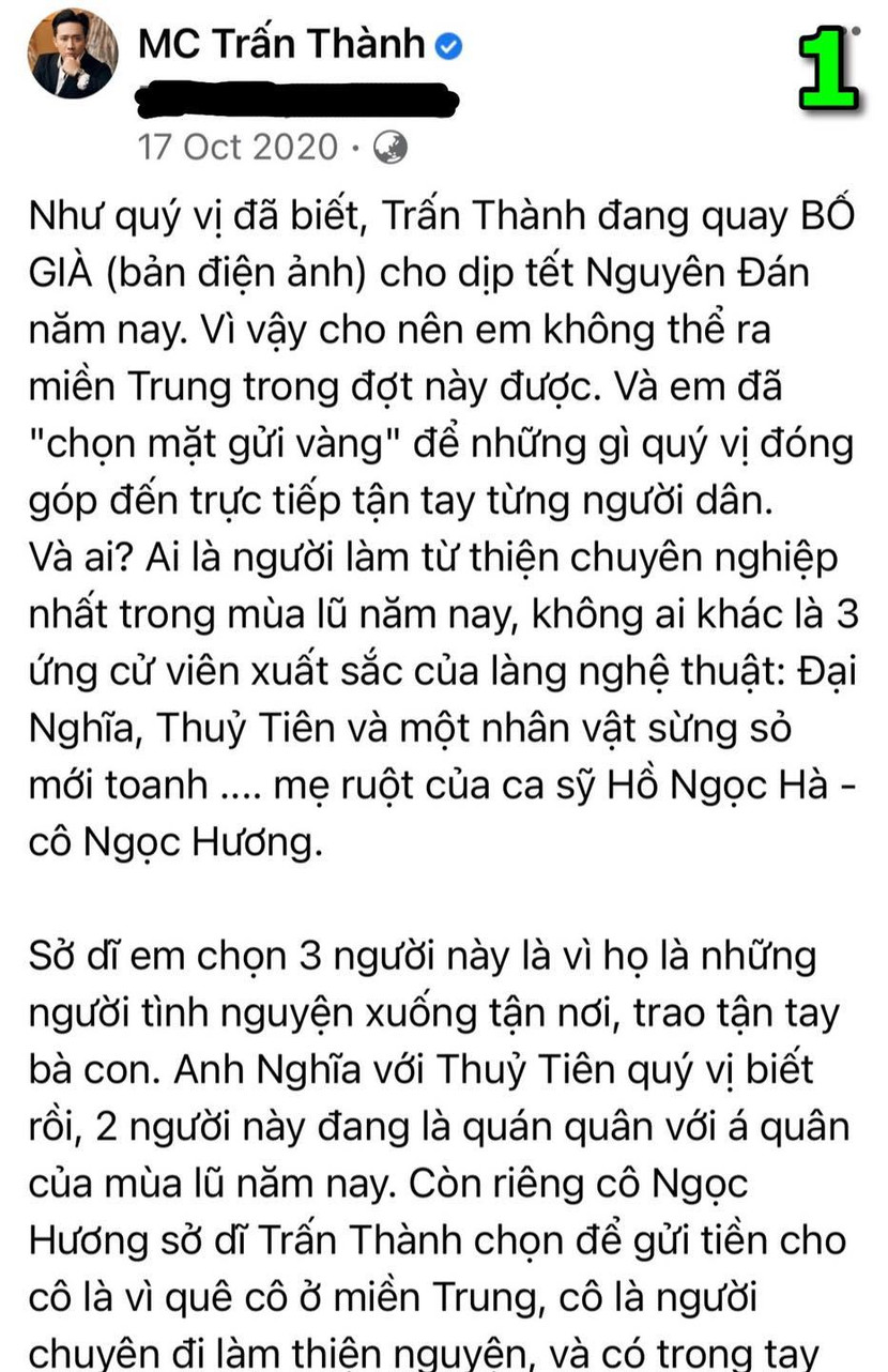 Trấn Thành từng giải thích lý do không thể tự đi từ thiện mà vẫn đứng ra kêu gọi