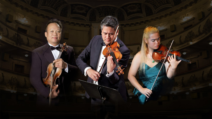 Từ trái qua phải: GS Chương Vũ, NSND Bùi Công Duy, tài năng trẻ Đỗ Phương Nhi Từ trái qua phải: GS Chương Vũ, NSND Bùi Công Duy, tài năng trẻ Đỗ Phương Nhi