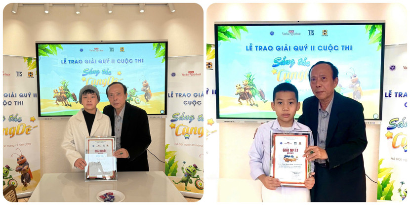 Tác giả Ngô Đăng Lâm (bên trái) và Trần Hoàng Bách (bên phải)