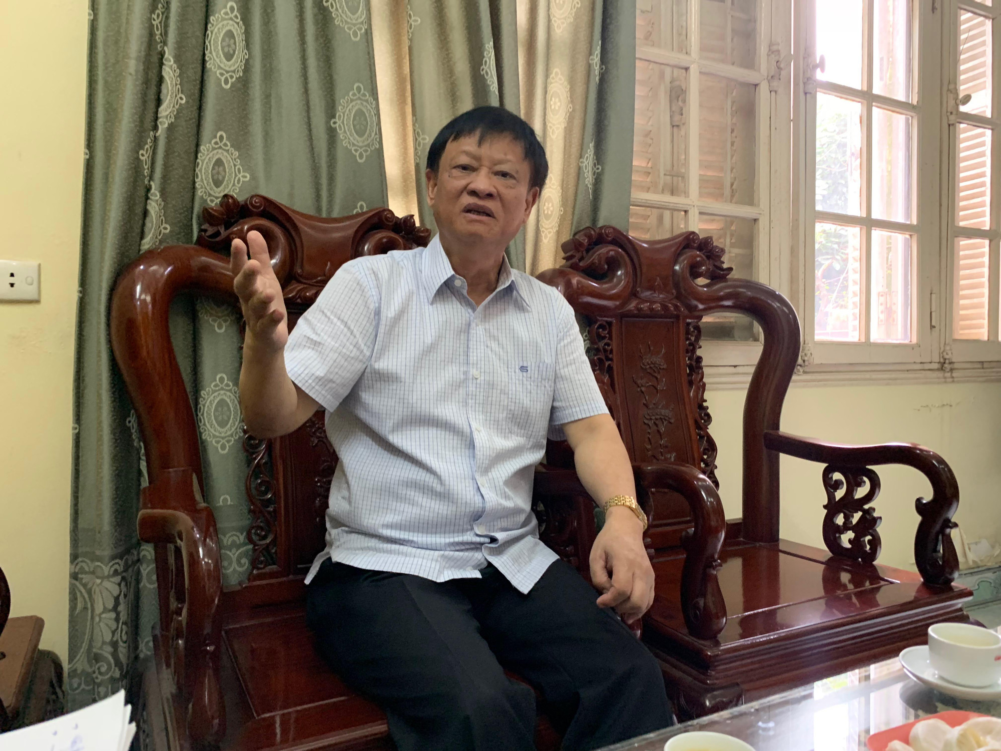 Giáo sư, Tiến sĩ Vũ Văn Hiền - nguyên Phó Chủ tịch Hội đồng Lý luận Trung ương trả lời phỏng vấn An ninh Thủ đô (Ảnh: Nguyễn Tuấn Dũng)