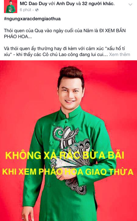 Nghệ sĩ Việt kêu gọi "Ngưng xả rác đêm Giao thừa" ảnh 7