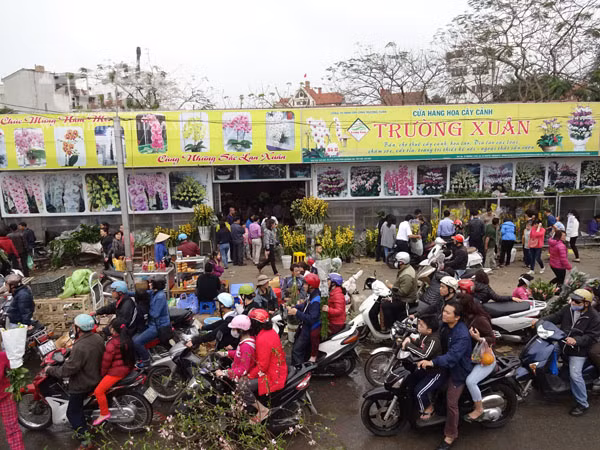 Đổ xô đi mua hoa giá rẻ gây ùn tắc cục bộ trên đường Âu Cơ ảnh 2