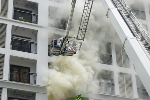 Diễn tập phương án chữa cháy, cứu nạn, cứu hộ tại Times City ảnh 1