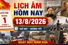Lịch âm hôm nay 13/8/2026: Mùng 1 tháng 7 âm lịch có gì đặc biệt?