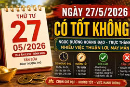Lịch âm hôm nay 27/5/2026: Hướng đẹp cầu tài, tuổi xung cần cẩn trọng