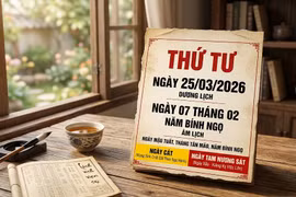 Lịch âm hôm nay 25/3/2026: Ngày Tam nương sát, nên tránh việc lớn