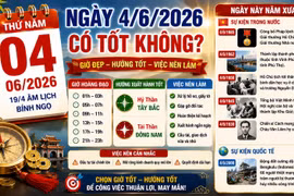Lịch âm hôm nay 4/6/2026: Những khung giờ may mắn giúp công việc hanh thông