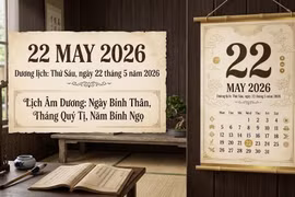 Lịch âm hôm nay 22/5/2026: Khung giờ đại cát và hướng xuất hành rước tài lộc