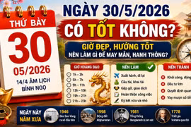Lịch âm hôm nay 30/5/2026: Giờ đẹp và việc nên làm trong ngày cuối tháng