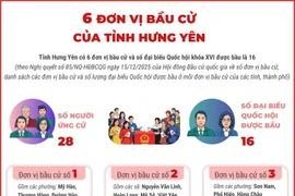 6 đơn vị bầu cử của tỉnh Hưng Yên