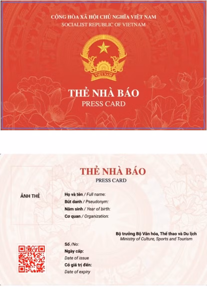 Bộ Văn hóa, Thể thao và Du lịch ban hành mẫu thẻ nhà báo 2026 ảnh 1