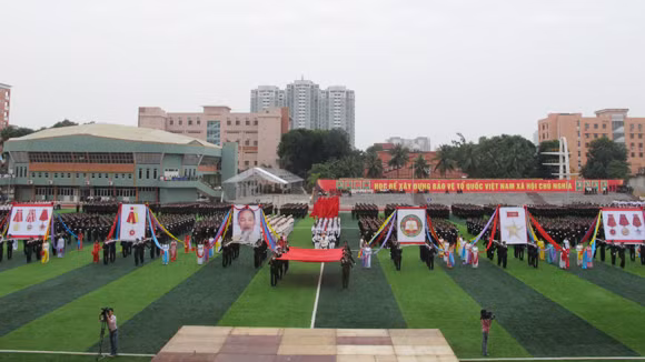 Tổng duyệt Lễ kỷ niệm 65 năm truyền thống Học viện ANND (ảnh: Trần Anh)