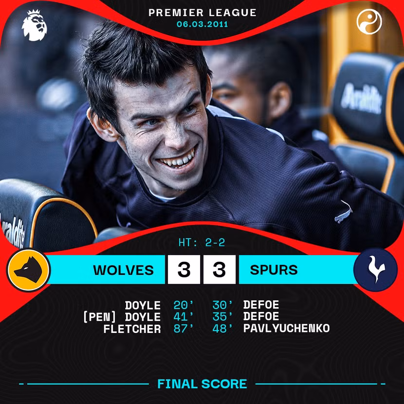 Lần cuối cùng Bale chơi cho Tottenham trước khi sang Real