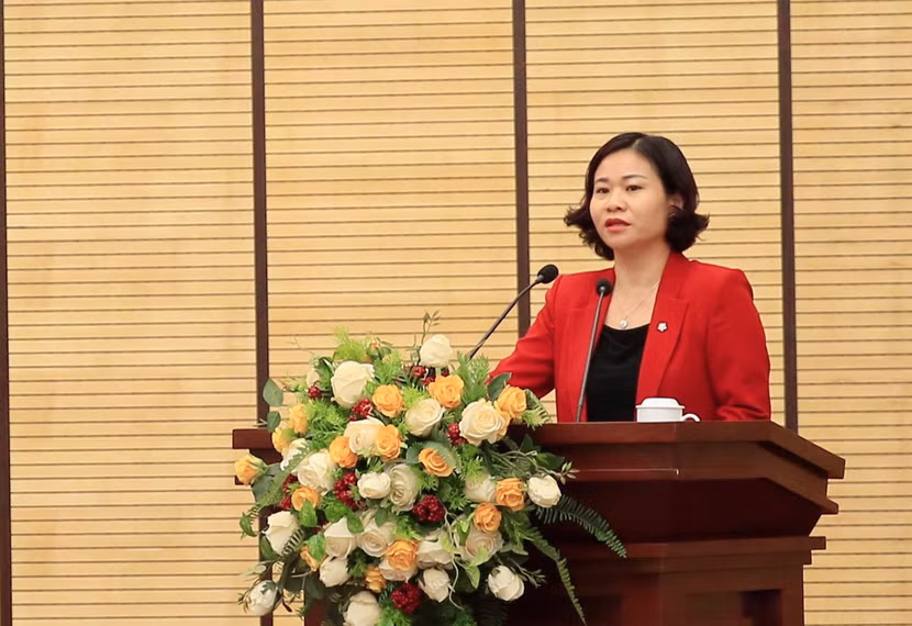 Ủy viên Trung ương Đảng, Phó Bí thư Thường trực Thành ủy Hà Nội Nguyễn Thị Tuyến phát biểu chỉ đạo tại hội nghị