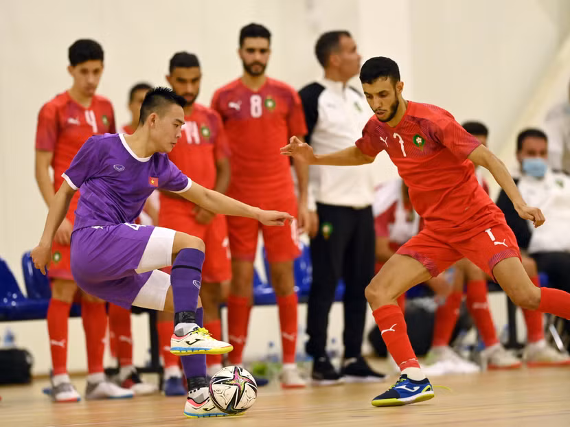 Futsal Việt Nam đã chơi tốt trước nhà vô địch châu Phi (Ảnh: VFF)