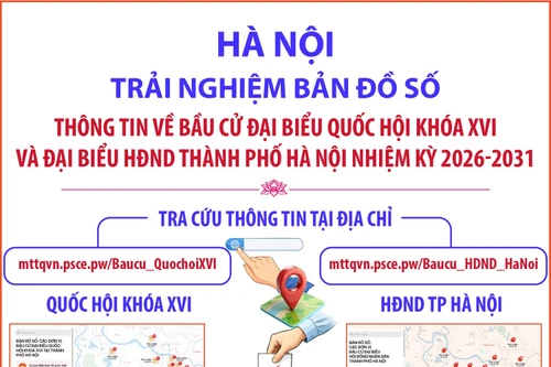 Hà Nội: Trải nghiệm bản đồ số thông tin về bầu cử đại biểu Quốc hội khóa XVI và đại biểu HĐND thành phố Hà Nội nhiệm kỳ 2026-2031