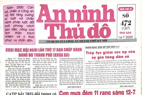 Báo An ninh Thủ đô số 01307, ngày 14/07/2000