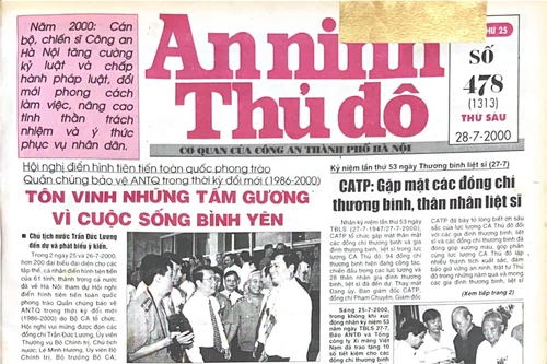 Báo An ninh Thủ đô số 01313, ngày 28/07/2000