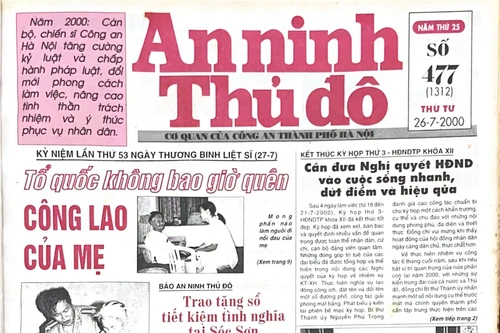 Báo An ninh Thủ đô số 01312, ngày 26/07/2000