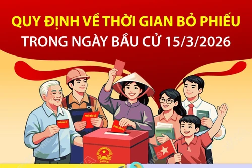 Quy định về thời gian bỏ phiếu trong ngày bầu cử 15/3/2026