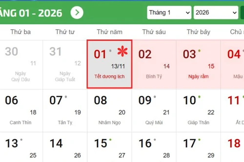 Chính thức cán bộ và người lao động nghỉ Tết Dương lịch 2026 liên tục 4 ngày