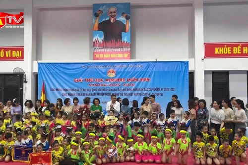 Sôi nổi giải thể dục Aerobic mầm non phường Kim Liên 