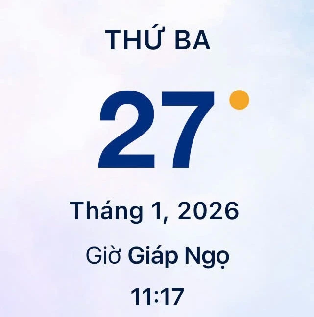 Xem lịch âm - Lịch vạn sự hôm nay ngày 27 tháng 1 năm 2026 tốt hay xấu?