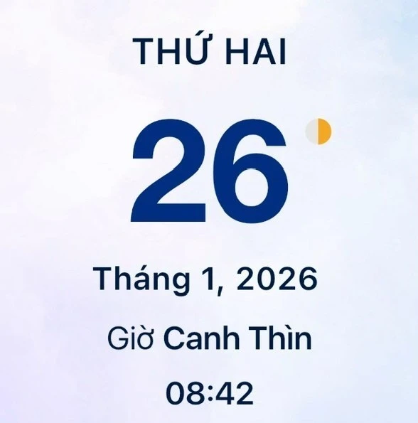 Xem lịch âm - Lịch vạn sự hôm nay ngày 26 tháng 1 năm 2026 tốt hay xấu?