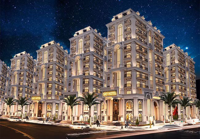 Phối cảnh mặt ngoài Sky Hotel Phối cảnh mặt ngoài Sky Hotel