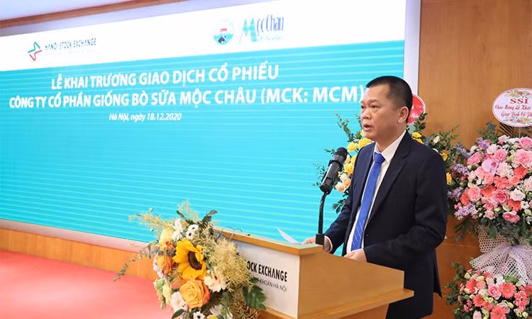 Ông Phạm Hải Nam, Tổng Giám đốc công ty Mộc Châu Milk phát biểu về sự kiện có tính cột mốc này của công ty