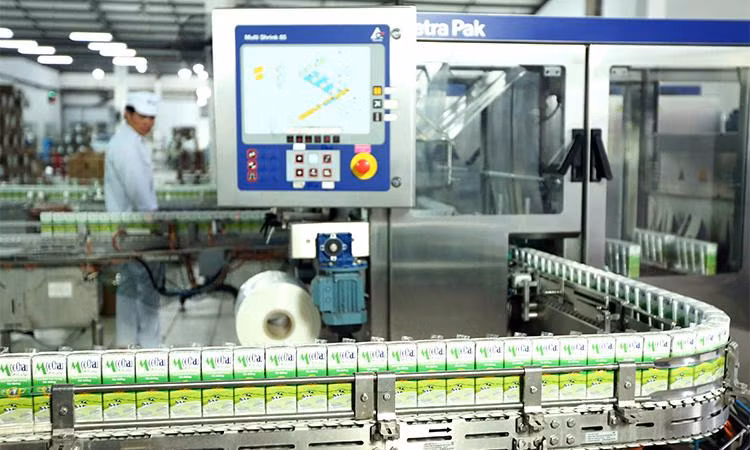 Dây chuyền sản xuất sữa tươi tiệt trùng tại nhà máy sữa Mộc Châu