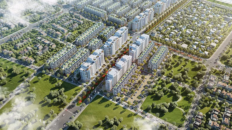 Phối cảnh tổng thể phân khu đất xây khách sạn Sky Hotel Phối cảnh tổng thể phân khu đất xây khách sạn Sky Hotel