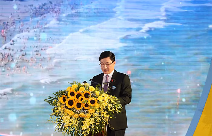 Đồng chí Mai Xuân Liêm - Tỉnh ủy viên, Phó Chủ tịch UBND tỉnh Thanh Hóa phát biểu tại sự kiện