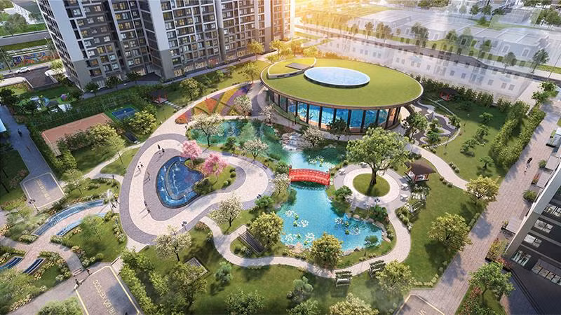 The Sakura sẽ là phân khu hiếm hoi tại Vinhomes Smart City sở hữu hồ bơi 4 mùa mái kính nội khu