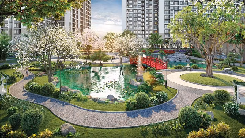Một góc cảnh quan mang hơi thở xứ Anh đào tại The Sakura