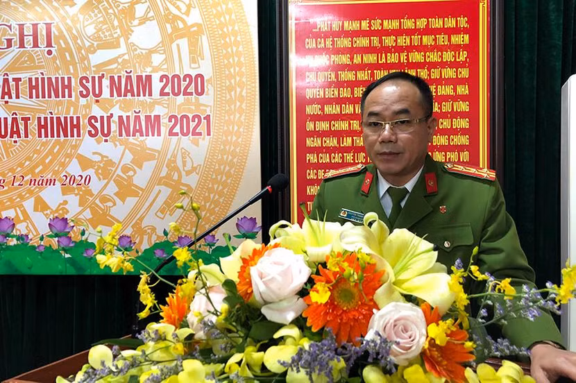 Đại tá Nguyễn Thanh Tùng, Phó Giám đốc CATP Hà Nội dự và chủ trì hội nghị