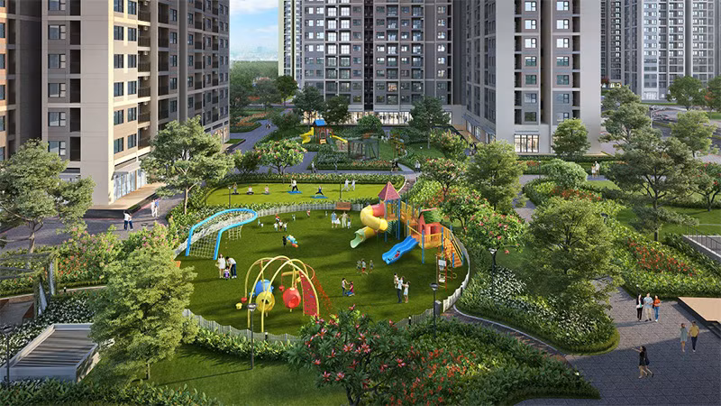 Một trong những không gian vui chơi của trẻ em, nơi phát triển toàn diện về tinh thần – thể chất – trí tuệ cho cư dân "nhí"