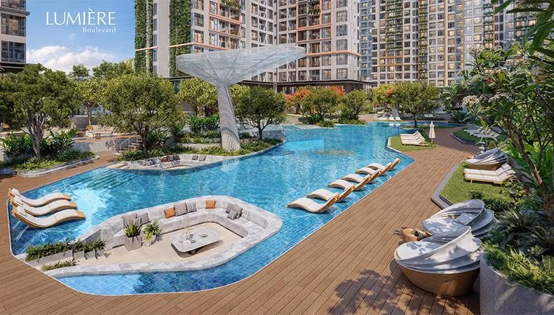 Hồ bơi phi thuyền vượt chuẩn Olympic mang đến chuẩn sống quốc tại LUMIÈRE Boulevard Hồ bơi phi thuyền vượt chuẩn Olympic mang đến chuẩn sống quốc tại LUMIÈRE Boulevard