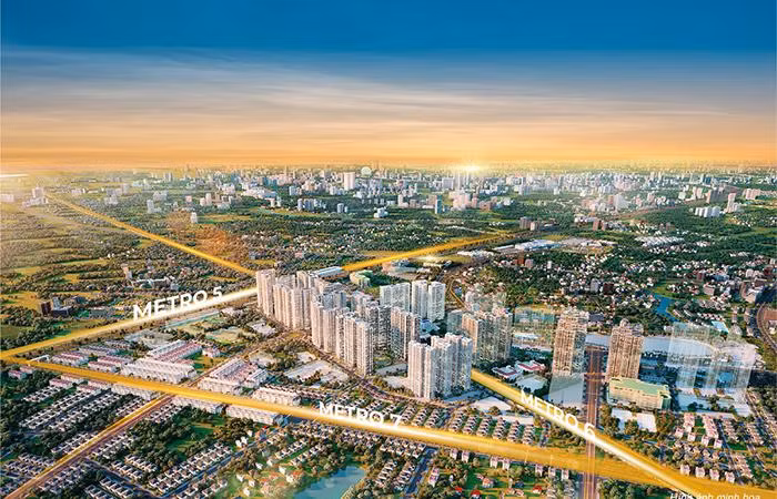 The Metrolines nắm giữ lợi thế là vị trí đắc địa tại “giao lộ vàng” 3 tuyến metro trọng yếu 5, 6, 7