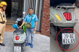 Xác minh xử lý người điều khiển xe mô tô dán băng dính che biển số