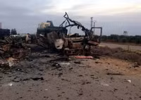 [ẢNH] Trúng tên lửa Syria, đoàn xe bọc thép Thổ Nhĩ Kỳ nát vụn khi chưa kịp tham chiến