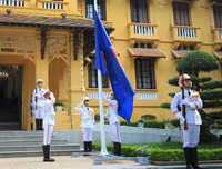 [ẢNH] Toàn cảnh lễ thượng cờ ASEAN ở Hà Nội