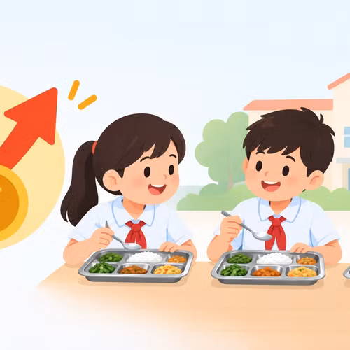 Đề xuất tăng mức trần tiền ăn bán trú của học sinh Hà Nội 