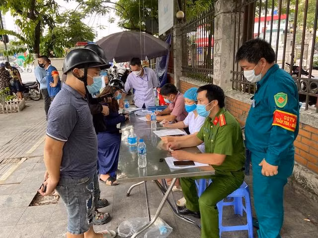 Khu vực lập biên bản các trường hợp vi phạm quy định giãn cách xã hội